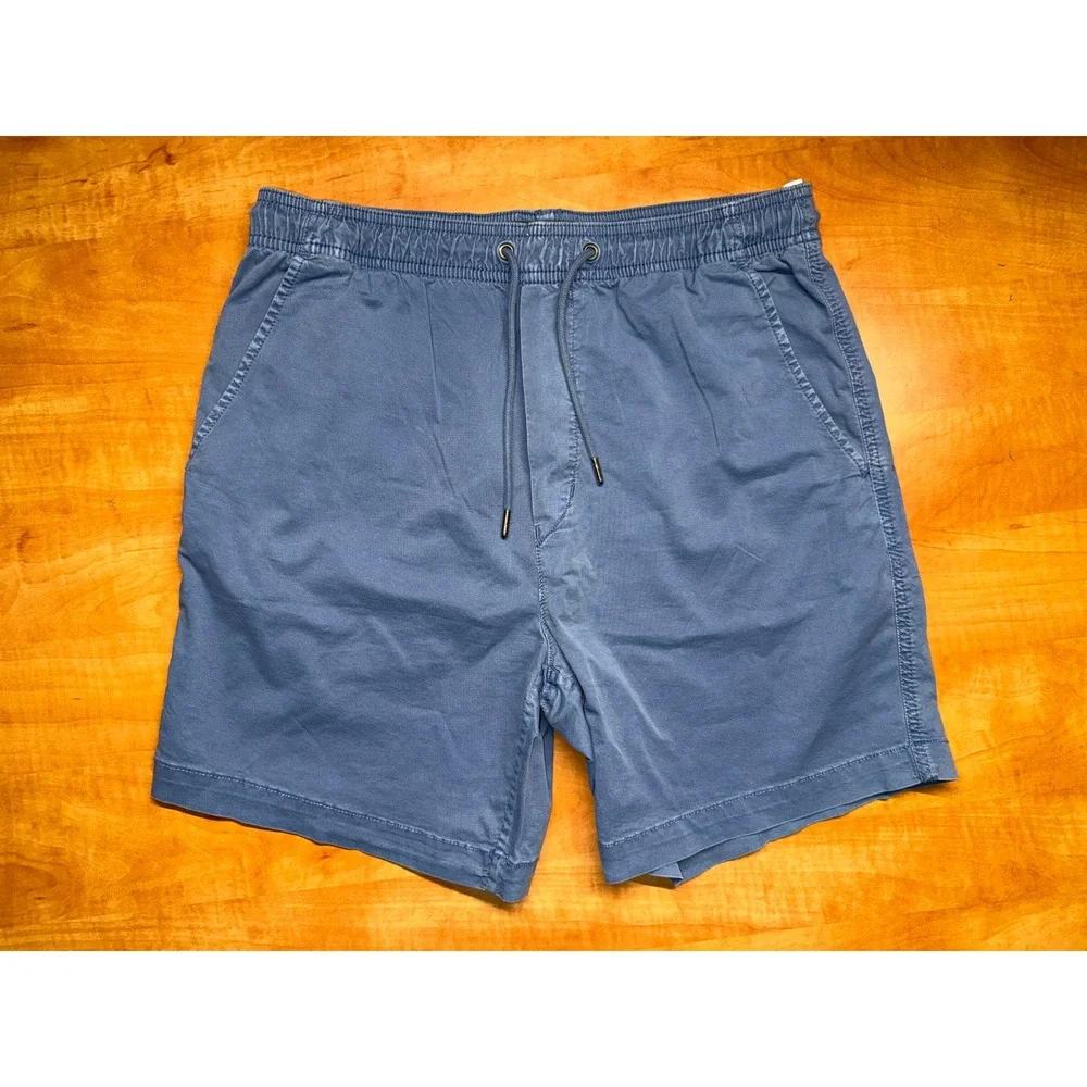 American Eagle Flex Shorts Mens Small Blue Drawstring Elastic Waist Cotton Blend